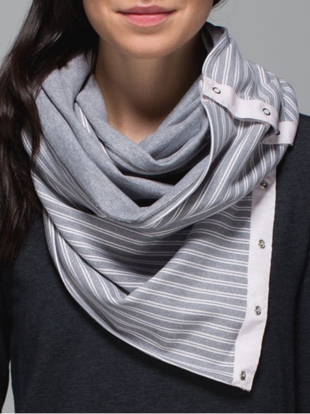 Lululemon Vinyasa Scarf Double Trouble Stripe Neutral Blush Heathered Slate‎